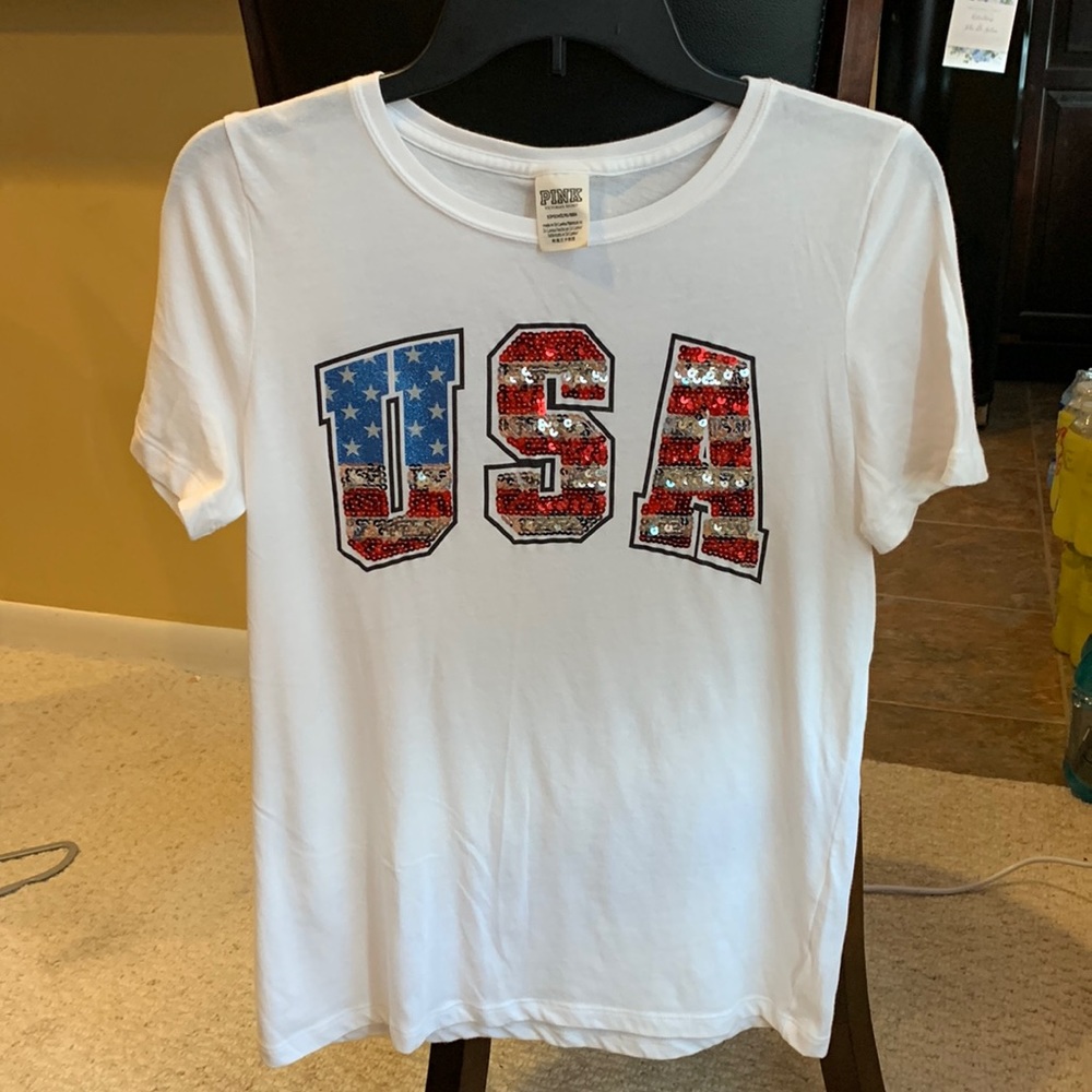 Victoria Secrete, Pink USA Tee Shirt
